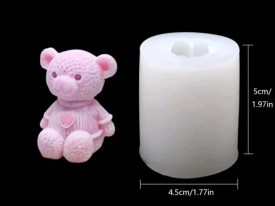 Molde silicona osito con polera y corazon 